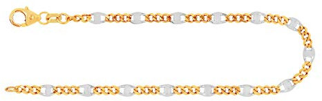 EDELIND Herren Armband 333 Bicolor Bracelet Panzerstegkette 3.1 mm 8K Gold Armkette für Männer Länge 19 cm Echtgold Armband Made in Germany