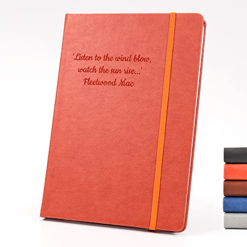CustomDesign.Shop Personalisiertes Hardcover-Notizbuch | Schaffen Sie ein ganz einzigartiges Geschenk | Lasergravierte Geschenkidee - A4, Orange