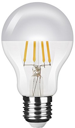 NuLoXx LED Filament Kopfspiegellampe A60 SILBER E27 4W/827 2700K warmweiß, 400 LM, AC 220-240, 320° Abstrahlwinkel