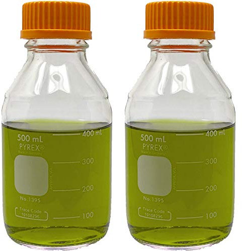 Pyrex 1395-2LCNEa 2L Round Media Storage Bottles, with GL45 Screw Cap, E, Glass