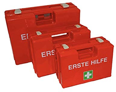 Verbandskoffer Verbandskasten, leer, Orange + Wandhalterung Erste Hilfe Koffer von MBS-FIRE®, Größe: S - 260x110x170 mm