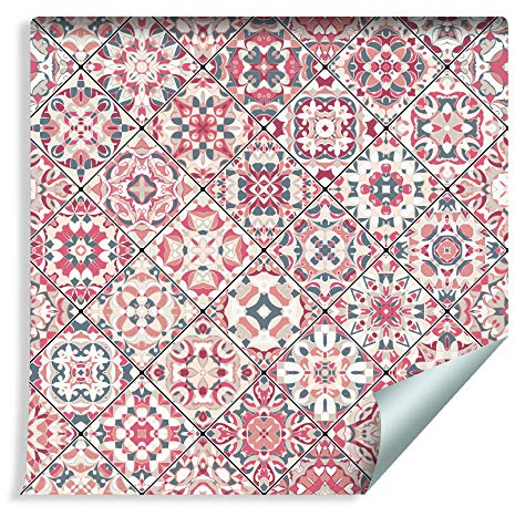 Muralo Fototapete Mosaik 1001 x 53 cm Vliestapete Wand Tapete Bunt Orient Ornament 3D Optik Wohnzimmer Schlafzimmer Moderne Wandbilder XXL Easyinstall Wand Dekoration