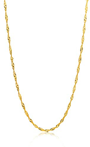 MIORE Kette Damen Singapur Halskette Gelbgold 14 Karat / 585 Gold, Länge 45 cm Schmuck
