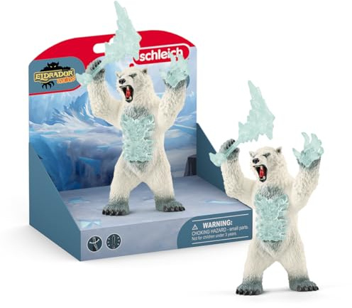 Schleich ELDRADOR | Blizzard Bär mit Waffe 42510 | 6 x 11 x 14 cm | Spielfigur ab 6 Jahren | detailgetreue Monster Sammelfigur | robustes Spielzeug zum Spielen und Sammeln
