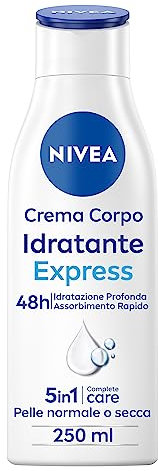 NIVEA Crema Corpo Idratante Express 6 x 250 ml, Crema Idratante arricchita con Minerali Marini, Lozione corpo leggera con formula a rapido assorbimento