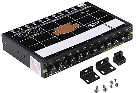 Nikou Graphic Equalizer, Audio Equalizer 12V Car Audio Modified Graphic Equalizer EQ 7s Car Audio Stereo Tuner with 3.5mm Auxiliary Input and Knob