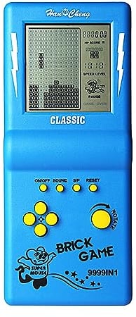 CZT Nuova Console di Gioco in Mattoni a Grande Schermo Puzzle Classico Integrato 23 velocità/difficoltà di Gioco Regolabile Alimentato da 2 batterie AA (Non Incluse) miglior Regalo (Blu)