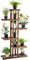 DREAMADE Pflanzenregal aus Holz, 6 Ebenen Blumenständer, Blumenbank mit Tragfähigkeit von 10kg pro Regal, Pflanzentreppe mit Dichtem Abstand, für Innen-Balkon Wohzimmer Garten, Braun