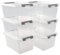 Dynko 7 Liter Clear Plastic Boxes, Transparent Storage Containers with Lids Set of 6