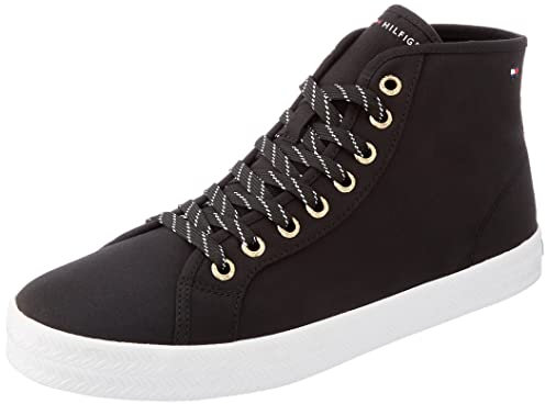 Tommy Hilfiger Tenis Esenciales de Corte Medio, Zapatillas Mujer, Black, 36 EU
