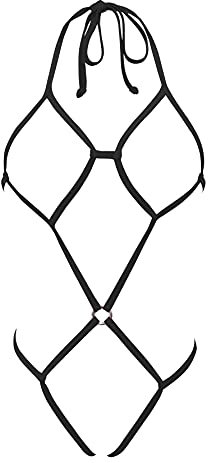 Sherrylo Extreme String-Bikini, Einteiler, Mikro-Bikini, exotisch, schwarz, Einheitsgröße