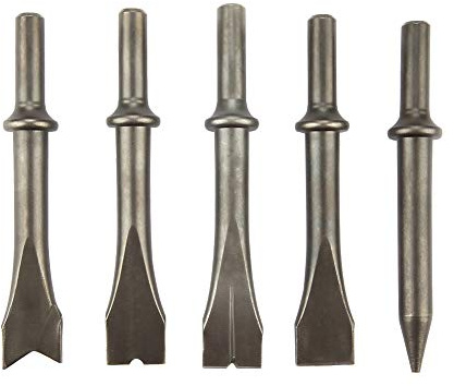 5-teiliges Druckluft-Hammermeißel-Set, Meißel-Set, pneumatisches Hammer-Bit-Set, Meißel-Hartmetallbestücktes Mauerwerk-Bit-Set für Ziegel, Zement-Stein.