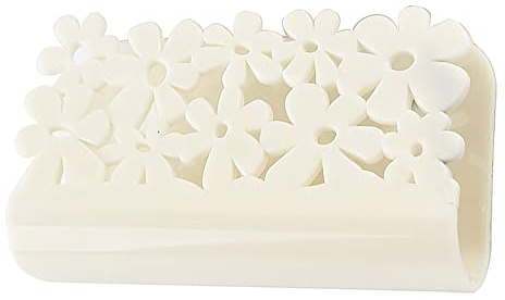 Lot de 2 porte-éponges à ventouse pour évier - Égouttoir à vaisselle - En plastique - Blanc cassé