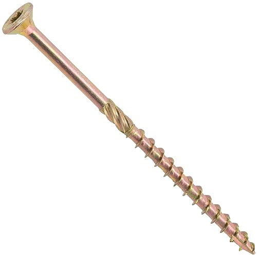 AERZETIX - C69151 - Lot de 25 Vis à bois Ø6x110 mm à tête fraisée - à empreinte étoile Т30 - en acier zingué - menuiserie contreplaqué aggloméré mélaminé terrasse panneaux chevrons bastaings