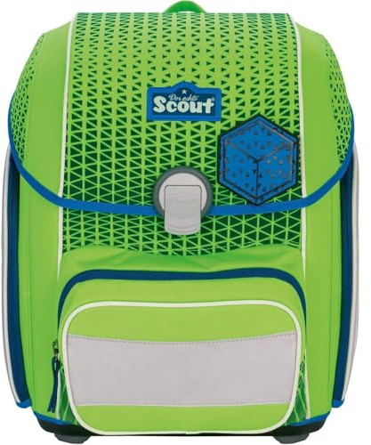 Scout Genius Neon Safety Schulranzenset Set 4-teilig Green Gecko