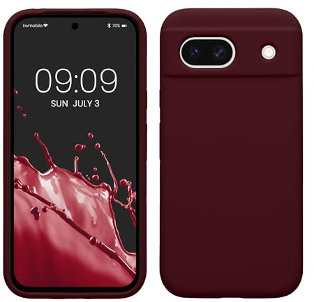 kwmobile Handyhülle für Google Pixel 8a Hülle, für Pixel 8a Case - Hülle Silikon - kabelloses Laden - Bordeaux Violett