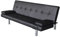 Mengtu Schlafsofa mit 2 Kissen Schlafcouch Bettsofa Sofabett Gästebett Möbel Sofa Couch mit Bettfunktion Bettcouch Gästezimmer Kunstleder Ausziehbar Schwarz