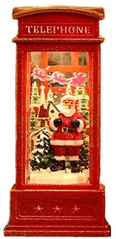Schneekugel-Laterne, Telefonzelle, Weihnachtlich Leuchtende Verzierung für Bar-KTV-Dekoration (Weihnachtsmann)