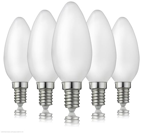 hellum LED Lampe Kerzenform E14, 5er warmweiß 2,5W ersetzt 25 Watt matt | Kerzenlampe 250 Lumen 2700 Kelvin, E14 Vintage Leuchtmittel, Glühbirne LED Kerzenbirne C35, LED Filament innen & außen 220223