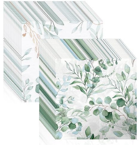 40 Sheets of Botanical Printed Paper Towels, Green Napkins, Vintage Napkins, Fancy Napkins, Party Decorations, Table Decorations, Suitable for Weddings, Parties and Events