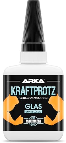 Pegamento extrafluido para cristal y espejos – KRAFTPROTZ 50 g XXL – adhesivo supertransparente resistente al agua y al calor – punta de aguja – ideal para fisuras finas y reparaciones delicadas