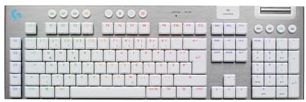 Logitech G G915 X LIGHTSPEED Low-Profile-Kabellose Gaming-Tastatur, Double-Shot-PBT-Tastenkappen, voll programmierbare Tasten, RGB-Hintergrundbeleuchtung, GL Brown-Tactile, PC/Mac, DEU QWERTZ - Weiß