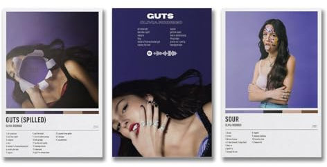 3 Stück Musikalbum Cover Poster Olivia Rodrigo Minimalistisches Musikposter Melanie Martinez Sänger Musik Leinwand