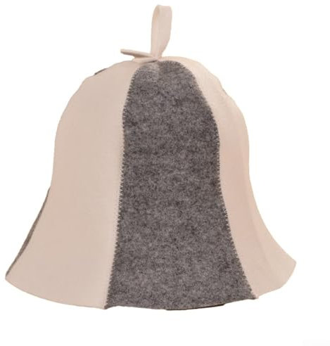 Eawfgtuw Cappello da sauna in feltro di lana, a lunga durata, per sauna, bagno termale e bagno turco, cappello da sauna per uomini e donne (grigio e bianco)