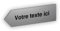 Flèche directionnelle gravée autocollante personnalisable, Plaque signalétique orientation Gauche – alu brossé - format 20x6