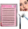 Swarous Waterproof Glue-Free Realistic False Eyelashes, Waterproof Lash Clusters Kit, Press on Eyelashes No Glue Needed, Reusable Wispy Lashes Natural Look (Fluffy)