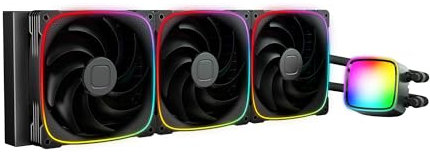 Geometric Future Eskimo Pro - 420mm AIO CPU Liquid Water Cooler- RGB PWM Squama 2503B 140mm Fan x 3- Fit Intel® LGA 1700, AMD®AM5 - Black- (GEO-EP-42B)