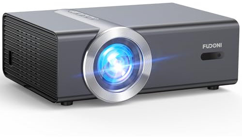 FUDONI 888 Projektor - Full HD Native 1080P & 300 Zoll Riesiges Display - Wi-Fi 6 & Bluetooth - Hi-Fi-Stereo - Automatische Keystone-Korrektur & Elektrischer Fokus - Tragbar - Deckenmontage