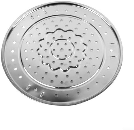 Griglia per cottura a vapore in acciaio inox con piedini staccabili, colore argento, diametro da 18 cm a 30 cm, altezza 5 cm, per cucina e casa (30 cm)