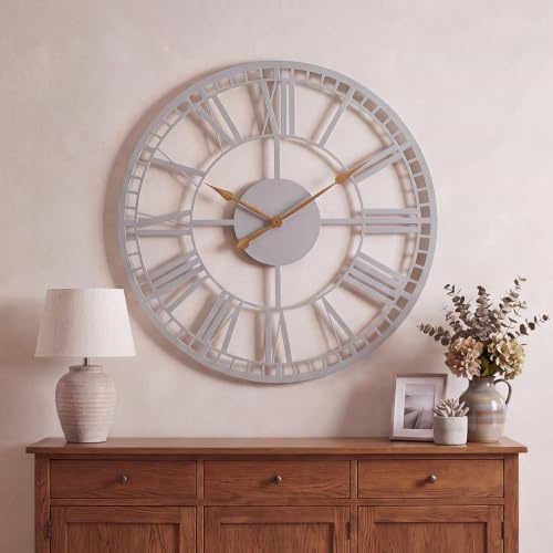 CHARLES BENTLEY Malham Outdoor Skeleton Wall Clock, Grey 90x90x4.8cm