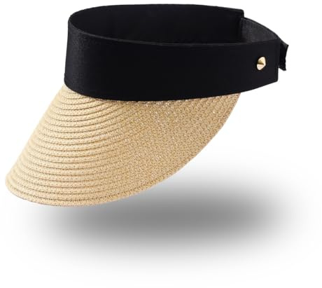 Eigso Hell Khaki Reise Strand Visor Hut für Frauen Stroh Sonnenhut
