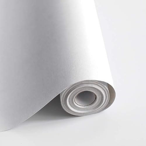 Adesivi per mobili, Pellicola adesiva, Acero aspetto legno bianco, 40cm x 3m, Pellicola autoadesiva per mobili o cucina, carta da parati, PVC senza ftalati (Pure white, 40 * 300CM)