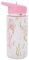 YöL Pink Mermaid Patterned Kids Water Bottle With Flip Straw, Lid With Carry Handle - Water Juice School Sports Baby Toddler Children Boys Girls Cup BPA-Free
