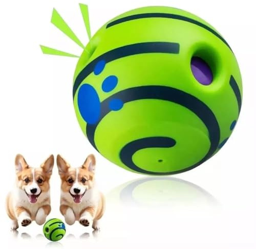 FiTspi Interaktives Hundespielzeug für Hunde, Wackelball, kichernder Gog-Ball mit Klang, kein Schaden, Training und Training für große, mittelgroße und kleine Hunde (Größe M (11 cm)