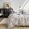 Covebett Bettwäsche Baumwolle 140x200 Blau Weiß Blümchen Blätter Botanisch Bettbezug Set 2teilig, Aesthetic Elegantes Blumen Pflanzen Bettbezug und Kissenbezug 70x90 cm mit Reißverschluss