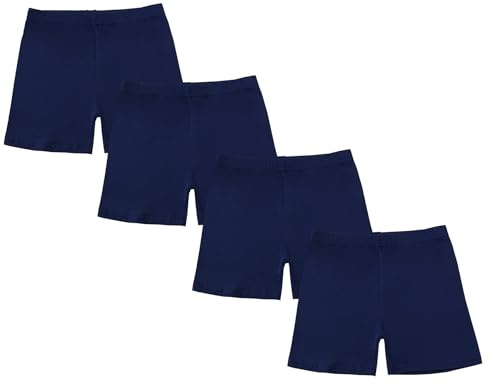 CHUNG Girls Bike Shorts Cotton Toddlers Cartwheel Dance Yoga Play Under Dress Skirt School Uniform Basic Underpants 4Navy,160,11-12Y