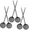 FUNOMOCYA 6 Piezas Cuchara de comedor negro cuchara para servir cucharada de sopa servicio cucharón cucharas redondas de metal cucharas para servir sopa cuchara sopera Acero inoxidable