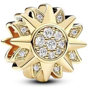 Simphman 925 Sterling Silber Charm Anhänger für Europäischen Armbänder und Halsketten Golden Shining Sun Charm Armband Charm Geburtstag Schmuck Geschenk für Damen Frauen