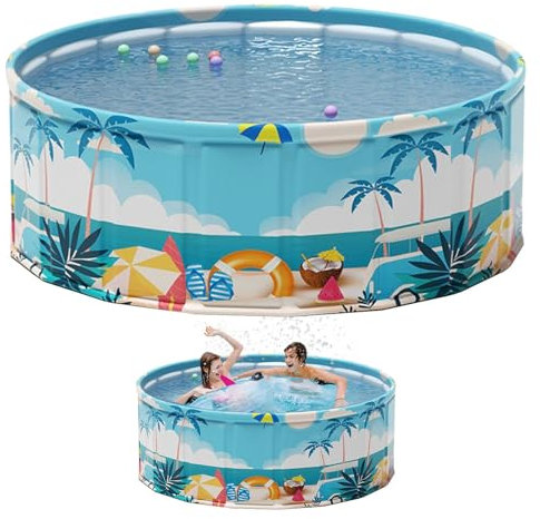 Piscina infantil para niños, piscina infantil sin inflar, plegable para niños, montaje rápido, piscina infantil para uso en el jardín, vacaciones de verano, reuniones familiares, terraza