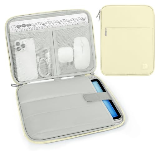 Dadanism 9-11 Pollici Tablet Borsa Imbottita, Beige | per iPad A16 11, iPad Air 11 M4/M3, iPad Pro 11 M5/M4, iPad 10a Gen 10,9, iPad 9/8/7a Gen 10,2, Galaxy Tab A11+ 11