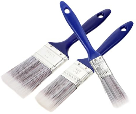 Gatuida 3pcs Pvc Glue Brush Nylon Bristle Paint Utility Brush Flat Handle Design for Household Wall Painting and Diy Craft Projects
