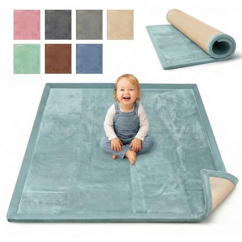 BabybeFun Krabbelmatte Baby - kuschelig weich - 3cm Dicke Spielmatte - schützt vor Stößen - Teppich Kinderzimmer 180x200cm - rutschfeste Schaumstoffmatte - Spielteppich Kinder - Krabbeldecke warm