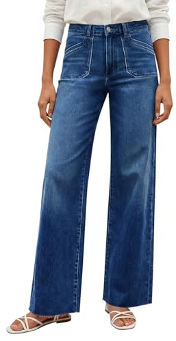 Cicy Bell Jeans larghi da donna a vita alta, pantaloni in denim dritti