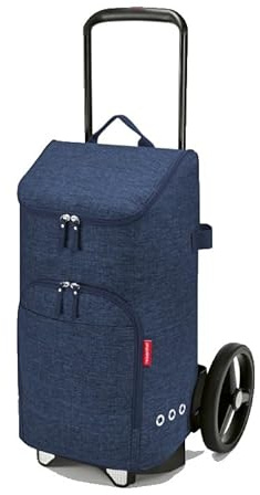 reisenthel citycruiser Set (Rack + Bag) Tasche Twist Navy + Rack Black - Praktische Einkaufstasche mit Mehreren großen Fächern - Wird mit dem Gepäckträger als Set verkauft