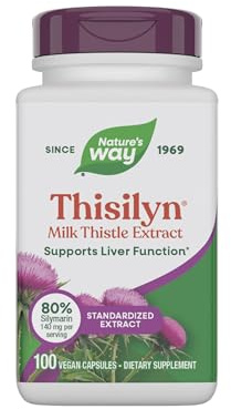 Nature's Way Thisilyn with Standardized Milk Thistle Extract, Supports Liver Function*, Silymarin, Vegan, 100 Capsules (Packaging May Vary)