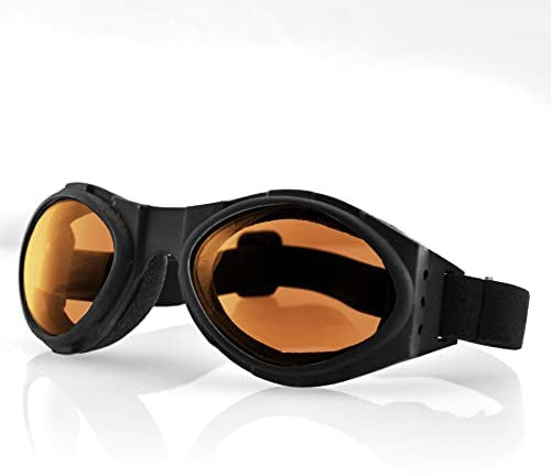 Bobster Bugeye Goggles,Black Frame/Amber Lens,one size